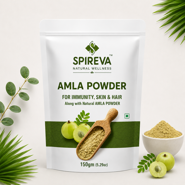 SPIREVA Natural Amla Powder | Vitamin C Rich Ayurvedic Superfood for Immunity, Skin, Hair & Digestion | Herbal Wellness Supplement