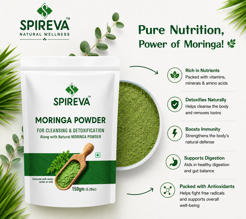 SPIREVA Natural Moringa Leaf Powder
