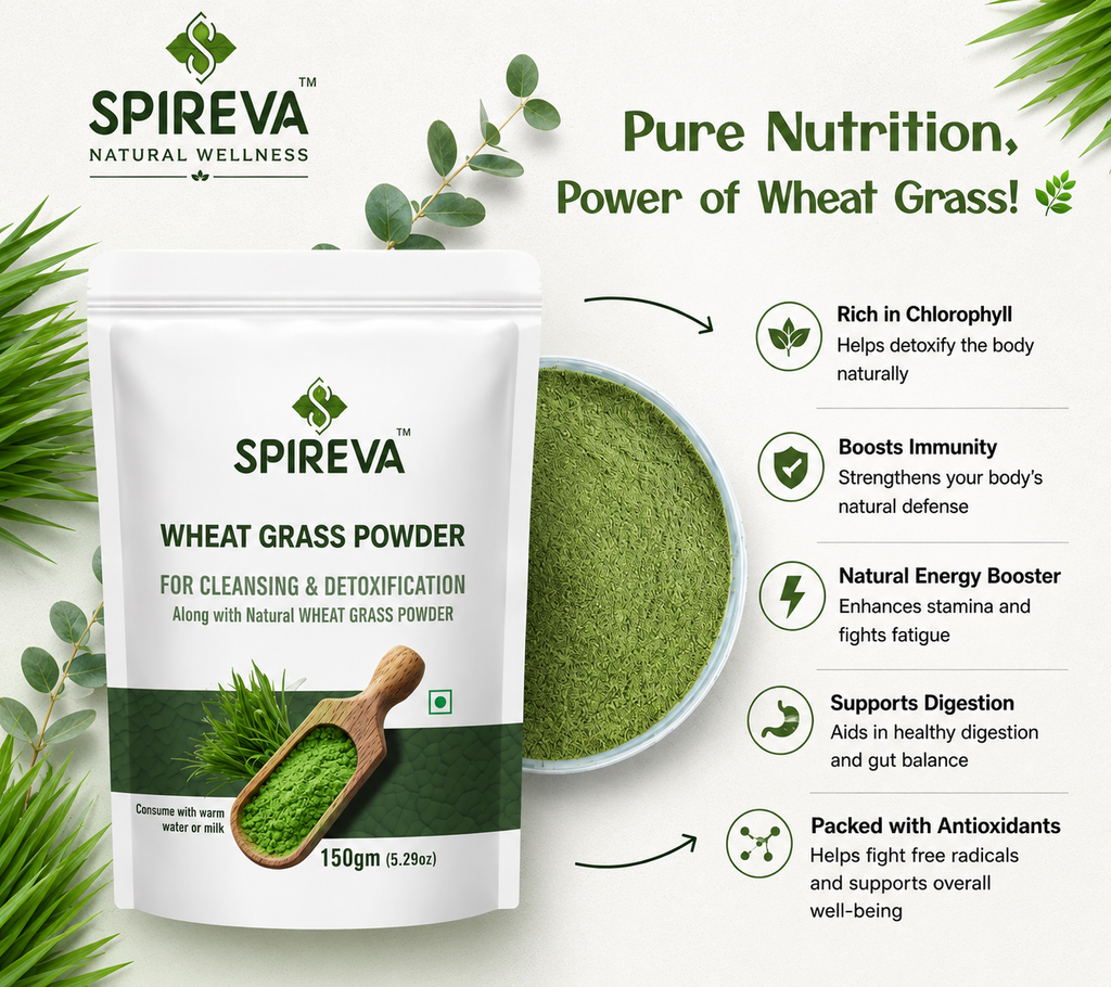 Natural Wheatgrass Powder | Ayurvedic Green Superfood Supplement | Rich in Nutrients & Antioxidants