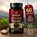 SPIREVA Vitamin D3 with K2 MK7 | High Potency Bone Strength & Calcium Absorption Support