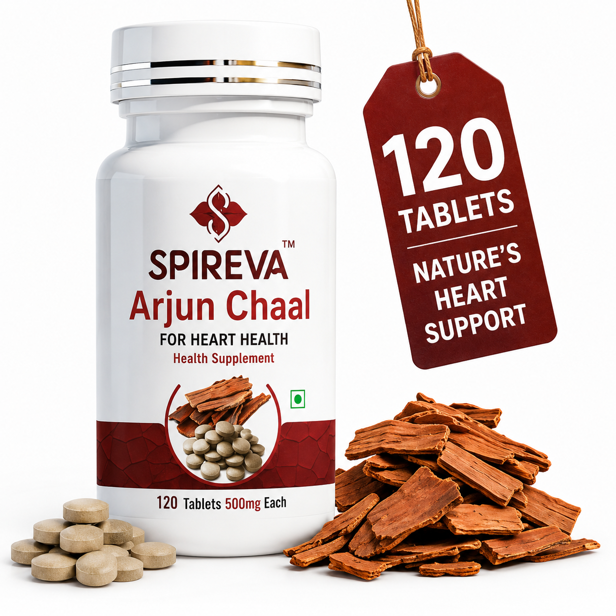 Spireva Arjuna Chaal Tablets | Ayurvedic Herbal Supplement for Heart & Wellness Support