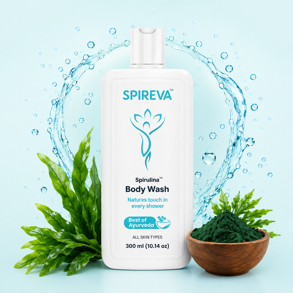 SPIREVA Spirulina Body Wash – Ayurvedic Nourishing Shower Gel for Soft, Fresh & Healthy Skin