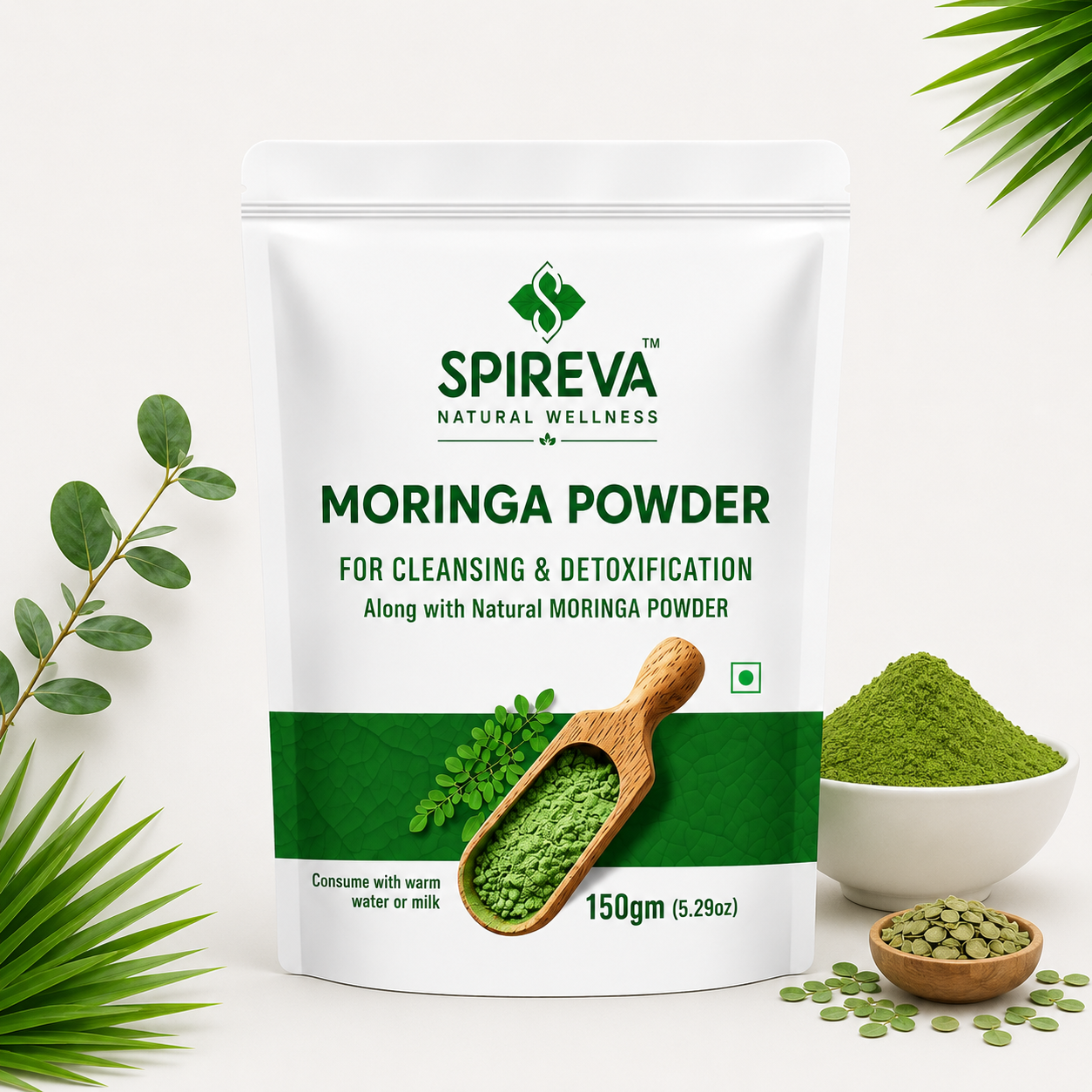 SPIREVA Natural Moringa Leaf Powder
