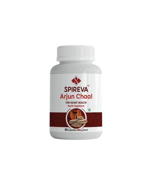 Spireva Arjuna Chaal Capsules – Ayurvedic Heart Care Supplement for Blood Pressure & Cardiovascular Health | Herbal Cardiac Wellness Support | 60 Veg Capsules