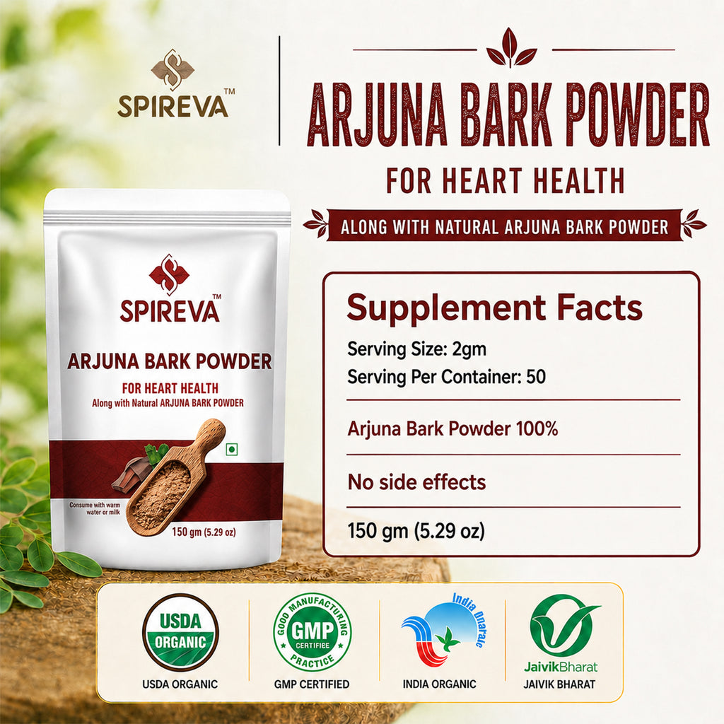 SPIREVA Arjun Chaal Powder | Ayurvedic Herbal Powder for Heart Health, Blood Pressure & Cardiovascular Wellness