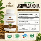 Spireva Natural Ashwagandha Capsules 500mg – Ayurvedic Herbal Supplement for Strength, Immunity & Stress Support | Energy, Stamina & Overall Wellness | 60 Veg Capsules