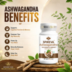 SPIREVA Natural Ashwagandha Tablets | Ayurvedic Herbal Supplement for Stress Relief, Energy, Immunity & Daily Vitality