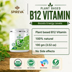 SPIREVA Plant-Based B12 Supplement | Daily Energy & Wellness Nutrition Powder