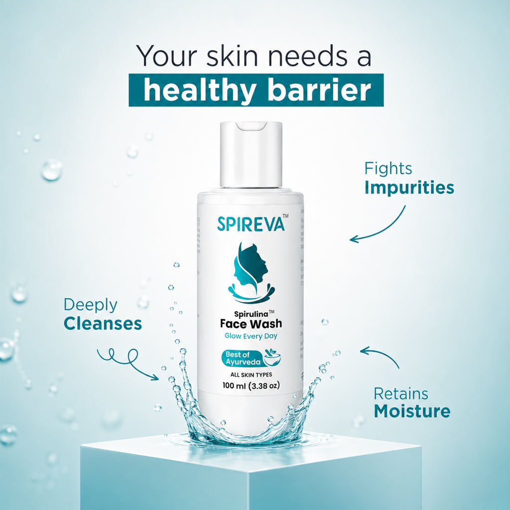 SPIREVA Spirulina Face Wash or Acne Control, Oil Balance & Glowing Skin