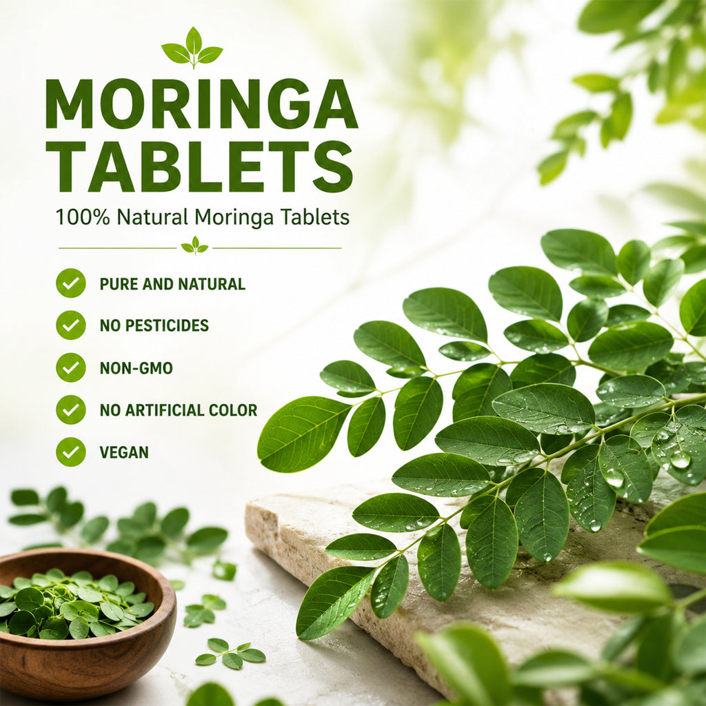 Spireva Moringa Tablets - Natural Ayurvedic Superfood Supplement for Immunity, Energy & Overall Wellness | Rich in Antioxidants, Vitamins & Nutrients | 120 Veg Tablets