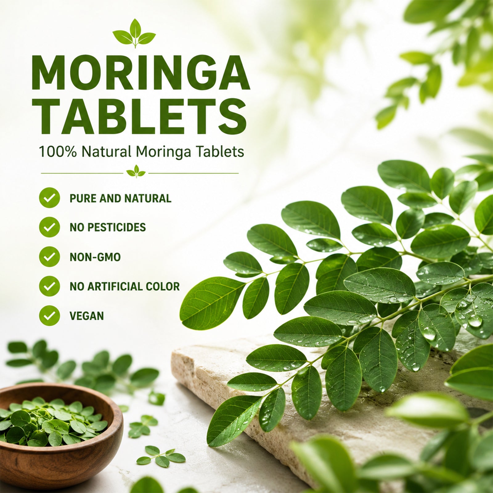 Spireva Moringa Tablets - Natural Ayurvedic Superfood Supplement for Immunity, Energy & Overall Wellness | Rich in Antioxidants, Vitamins & Nutrients | 120 Veg Tablets