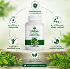 Spireva Moringa Capsules 500mg – Natural Ayurvedic Superfood Supplement for Immunity, Energy & Overall Wellness | Rich in Antioxidants, Vitamins & Nutrients | 60 Veg Capsules