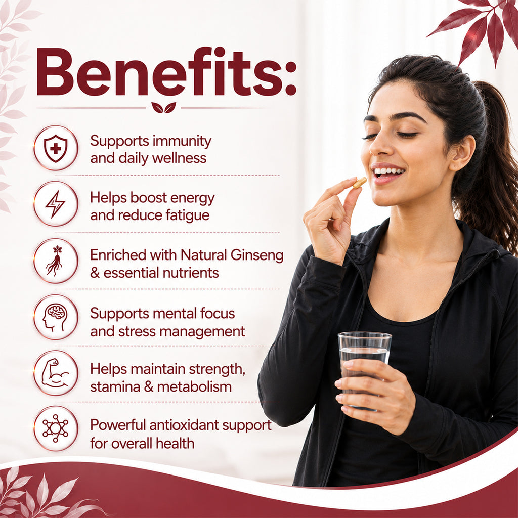 SPIREVA Natural Multivitamin Capsules | Immunity Booster, Stress Relief & Energy Support for Men & Women | Herbal Wellness Formula