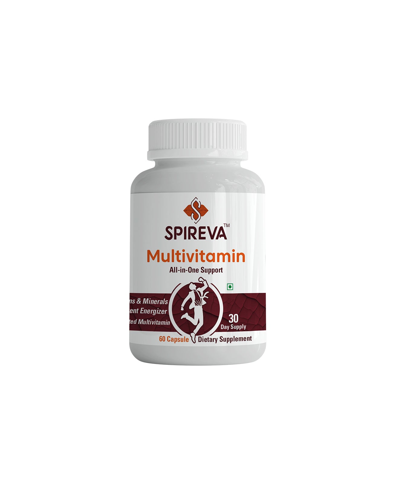 SPIREVA Natural Multivitamin Capsules | Immunity Booster, Stress Relief & Energy Support for Men & Women | Herbal Wellness Formula