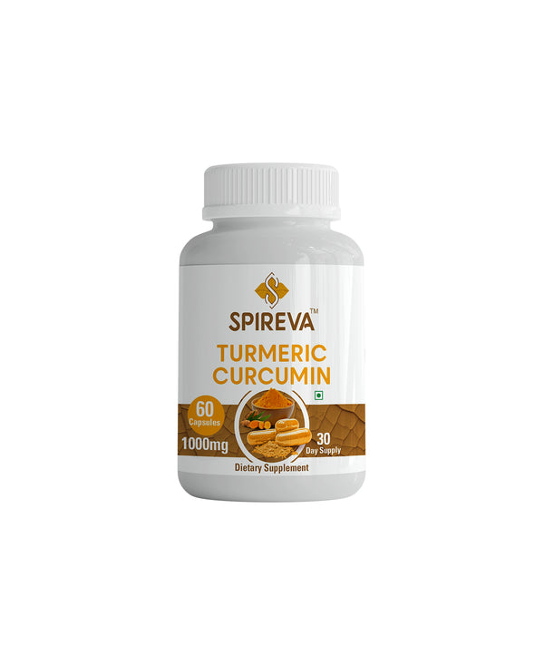 SPIREVA Turmeric with Piperine & Ginger | Natural Joint Care & Immunity Booster Capsules