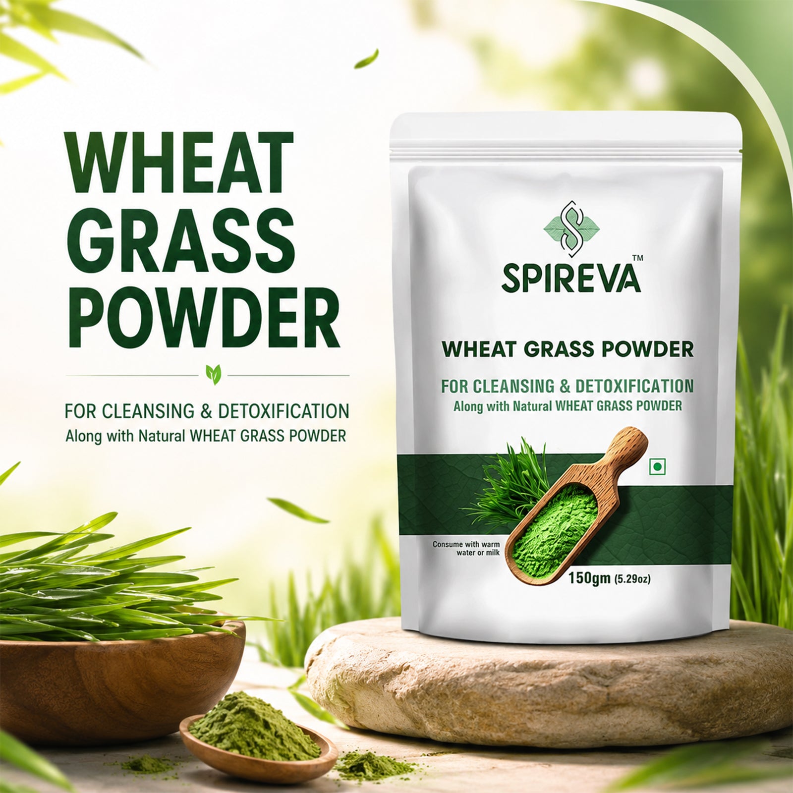 Natural Wheatgrass Powder | Ayurvedic Green Superfood Supplement | Rich in Nutrients & Antioxidants