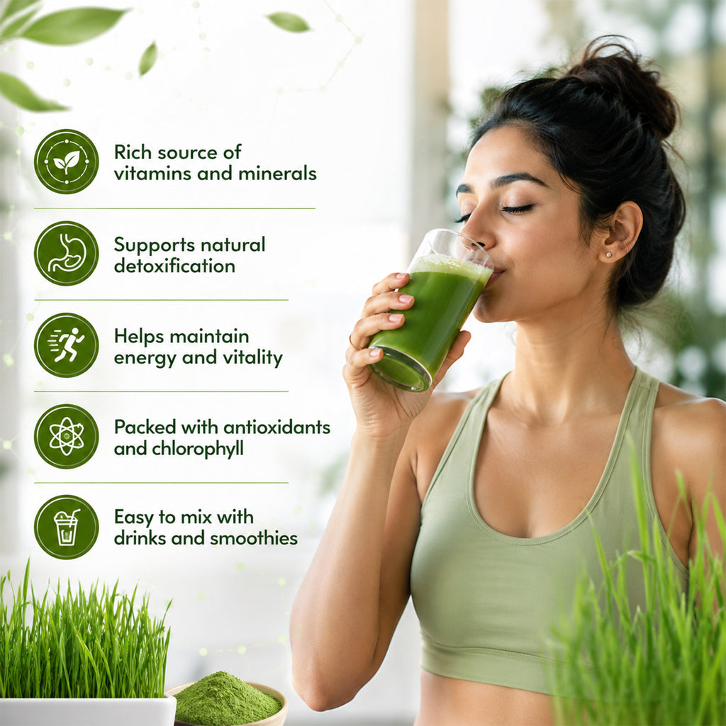 Natural Wheatgrass Powder | Ayurvedic Green Superfood Supplement | Rich in Nutrients & Antioxidants