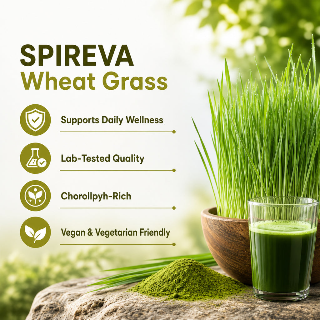 SPIREVA Wheatgrass 500mg Capsules | Non-GMO Daily Detox & Digestive Health Support